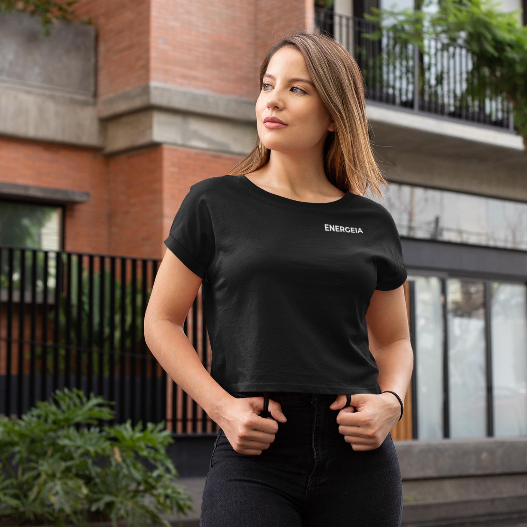 Women’s Cropped Gym Tee | Seamless Yoga Top | Workout Fitness Shirt