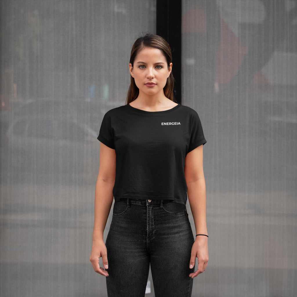Womens Cropped Gym Tee | Seamless Yoga Top | Workout Fitness Shirt