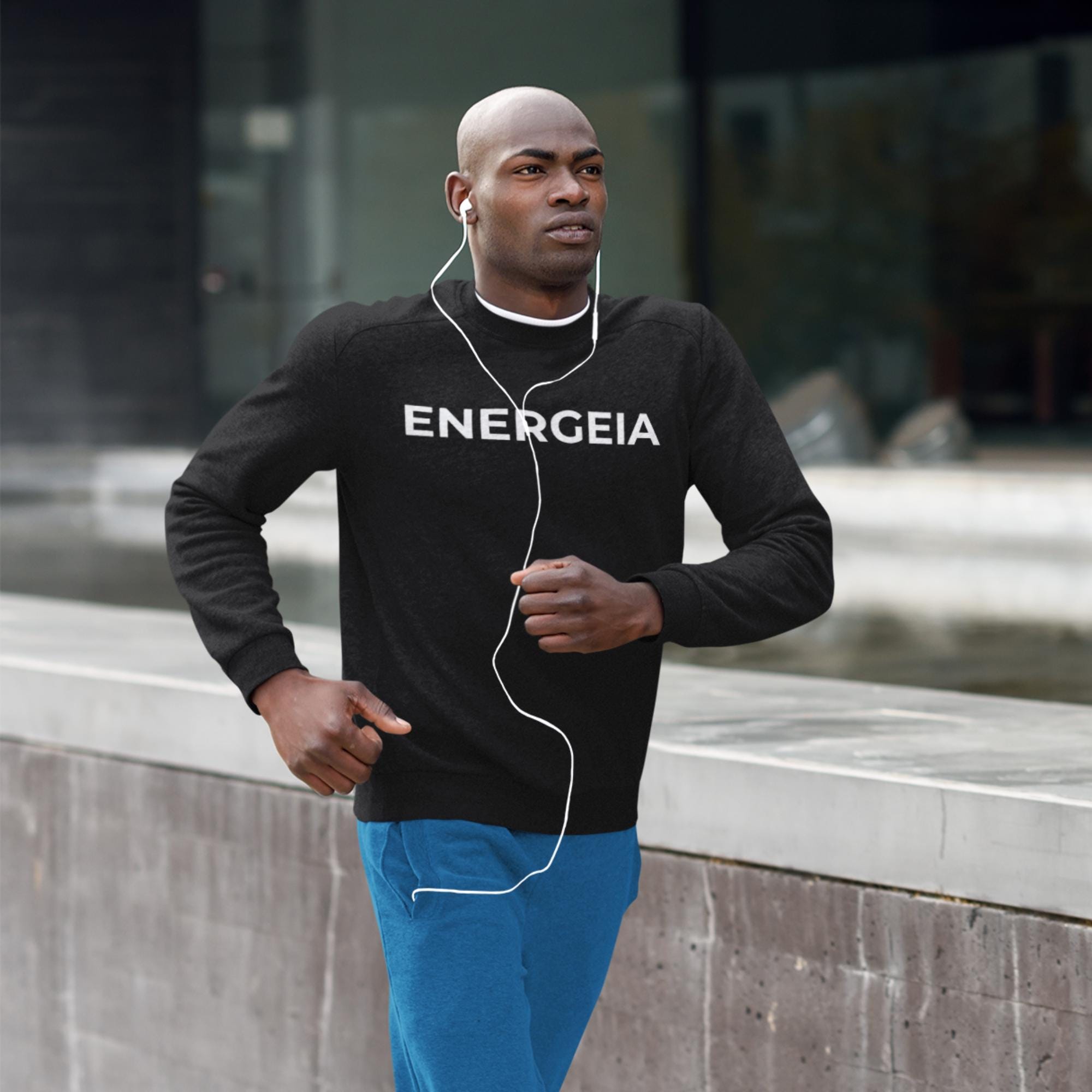 Unisex Gym Sweatshirt | Front Logo Design | Energeia Activewear | Athletic Jumper