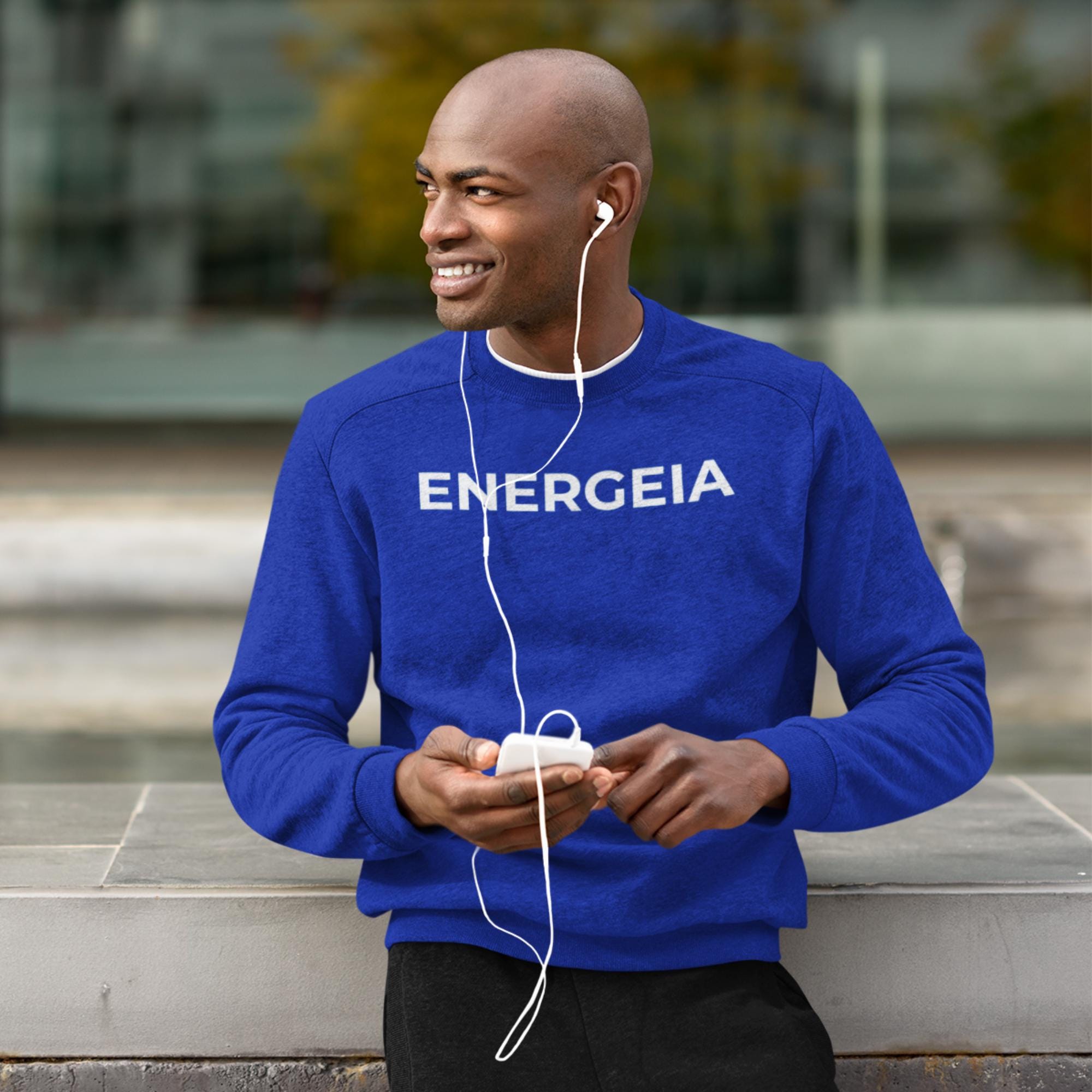 Unisex Gym Sweatshirt | Front Logo Design | Energeia Activewear | Athletic Jumper