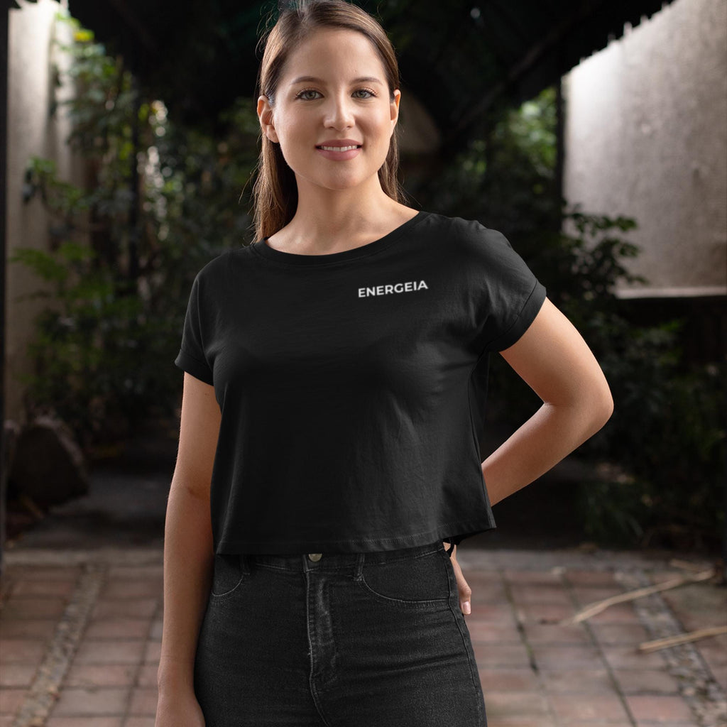 Women’s Cropped Gym Tee | Seamless Yoga Top | Workout Fitness Shirt