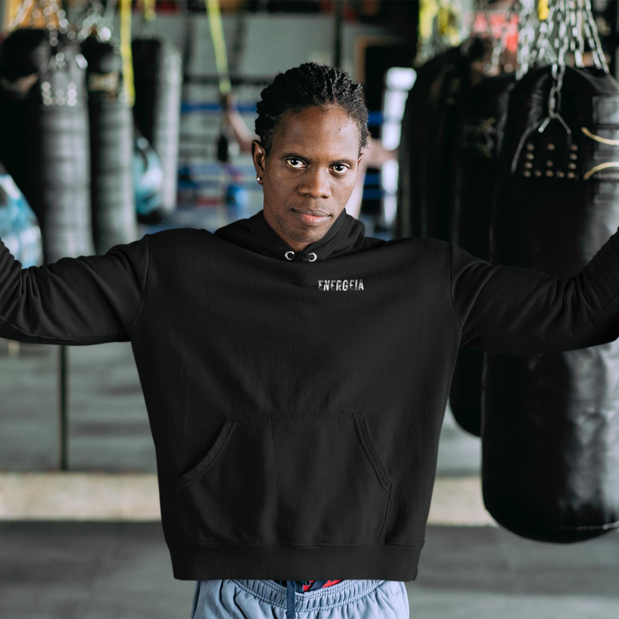 ENERGEIA Fitness Sweatshirt Unisex Workout Pullover a Heavyweight Training Apparel Minimalist Streetwear