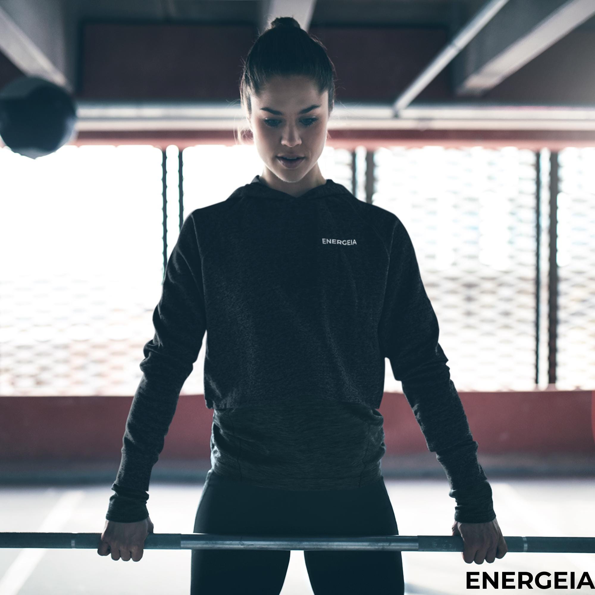 Energeia Cropped Hoodie | Bella Women’s Gym Sweatshirt | Ladies Athleisure & Fitness Top